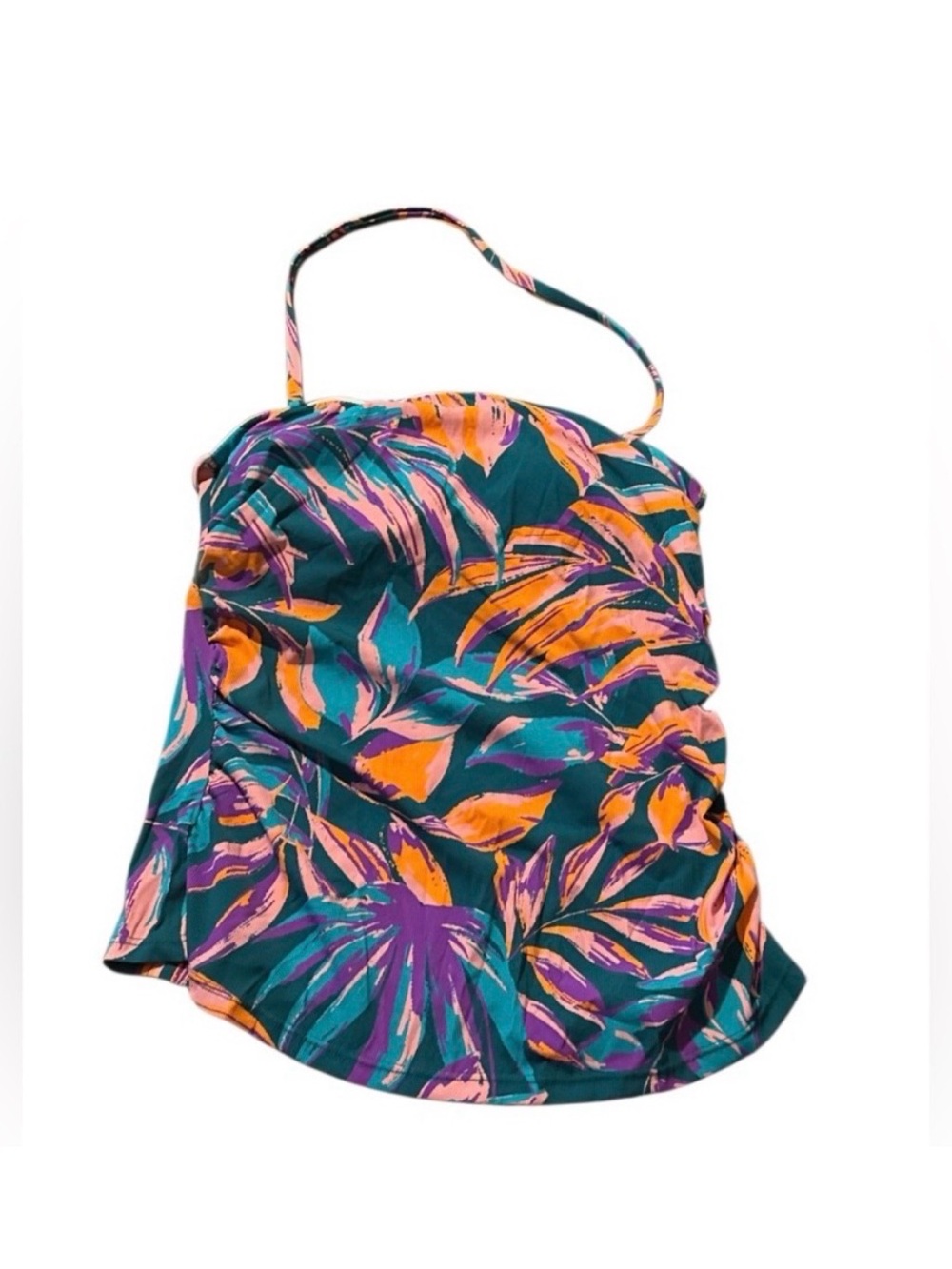 Cupshe Women’s Tankini Swimsuit Top in Teal Tropical Print